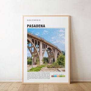 Impression Pasadena, Art de Pasadena, photo de Pasadena, impression d'affiche de Pasadena, peinture de Pasadena, affiche de la Californie, oeuvre d'art de Pasadena, cadeau de Pasadena