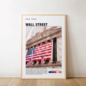 Wall Street Druck, Wall Street Poster, Wall Street Wandkunst, Wall Street Reise, Wall Street Kunstdruck, Wall Street Kunstwerk, New York Druck