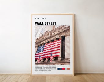 Wall Street Poster: Manhattan Architecture - Urban Cityscape