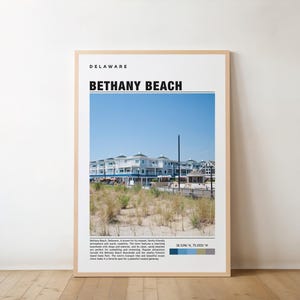Impression de plage de Bethany, affiche de plage de Bethany, art mural de plage de Bethany, impression de voyage de plage de Bethany, impression d'art de plage de Bethany, impression d'art du Delaware