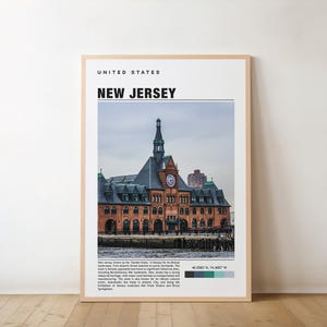 New Jersey reisposter, New Jersey print, New Jersey kunst aan de muur, New Jersey vintage poster, New Jersey foto, New Jersey poster print, Verenigde Staten