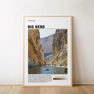 Póster del parque nacional Big Bend, póster de Big Bend, impresión de Big Bend, arte mural del parque nacional, impresión de Big Bend, póster de Big Bend, arte mural de Big Bend