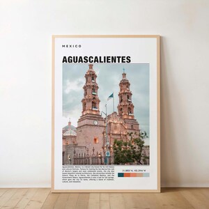 Aguascalientes Print - Travel Poster, Mexican Art, Scenic Views, Vibrant City, Historic Landmarks, Cultural Heritage, Traditional Charm