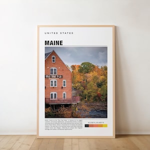 Maine Print, Vintage Poster, Maine Wandkunst, Maine Poster, Maine Foto, Maine Poster Druck, Maine Wanddekor, USA Druck, Maine Karte