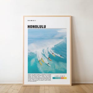 Honolulu travel poster, Honolulu Print, Honolulu Wall Art, Honolulu vintage Poster, Honolulu Photo, Honolulu Poster Print, Honolulu Decor