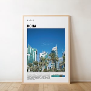 Doha Print, Vintage Poster, Doha Art, Doha Poster, Doha Photo, Doha Poster Print, Doha Wall Decor, Qatar Poster, Doha Cityscape, Travel Gift