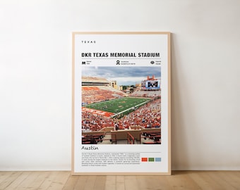 DKR Texas Memorial Stadium Print – Texas Poster, Austin Views, Stadium Art, Urban Charm, Football Arena, Sports Venue, Austin Poster