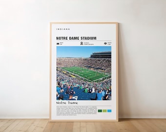 Poster dello stadio di Notre Dame - South Bend Sports Arena Art
