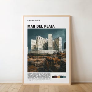 Mar del Plata Print - Travel Poster, Argentine Art, Coastal Views, Scenic Beaches, Vibrant City, Oceanfront Charm, Cultural Landmarks