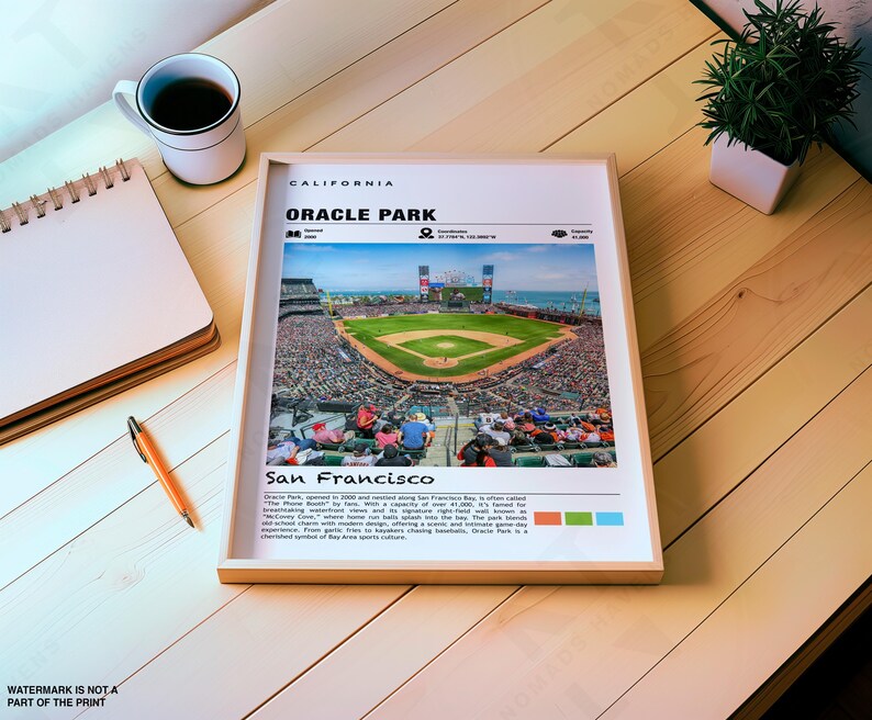 Oracle Park Stadium Poster Print, Minimalist Wall Art (physical or ...
