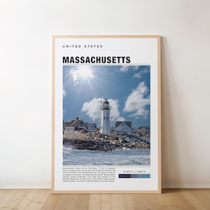 Massachusetts Print, Massachusetts Poster, Massachusetts Wall Art, Massachusetts Travel Print, Massachusetts Art Print, Boston Poster, USA