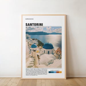 Santorini Reiseposter, Santorini Print, Santorini Wandkunst, Santorini Vintage Poster, Santorini Foto, Santorini Poster, Griechenland Poster