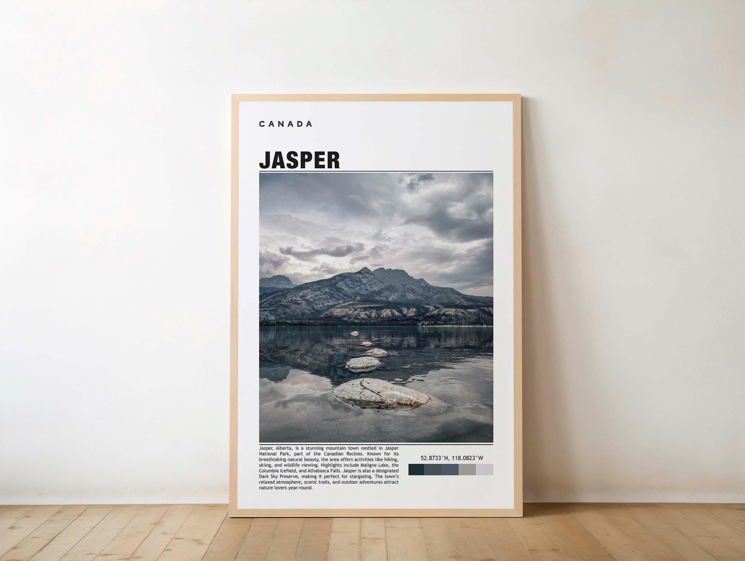 Jasper Print - Travel Poster, Canadian Art, Scenic Mountain Views, Outdoor Adventure, National Park Beauty, Vibrant Nature, Alpine Charm