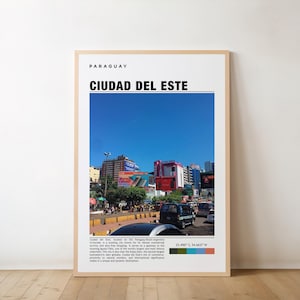 Ciudad del Este Print – Paraguay Poster, Border City, Travel Art, Market Scene, Urban Energy, Scenic Views, Shopping Hub, River Charm