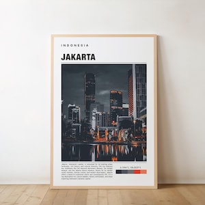 Jakarta Print, Jakarta Kunst, Jakarta Poster, Jakarta Foto, Jakarta Poster Druck, Jakarta Malerei, Indonesien Reiseplakat, Vintage Plakat
