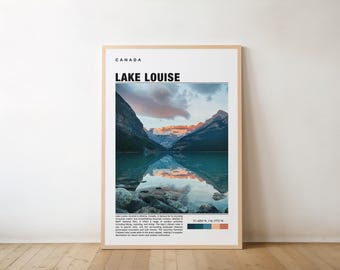 Lake Louise Print - Canada Poster, Travel Wall Art, Scenic Print, Mountain View, Nature Decor, Alpine Lake, Banff National Park, Travel Art