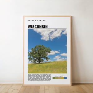 Wisconsin Travel Poster, Wisconsin Print, Wisconsin Wall Art, Wisconsin Vintage Poster, Wisconsin Photo, Wisconsin Poster Print, USA Poster