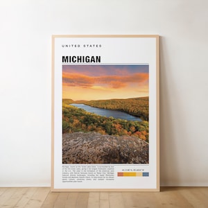 Michigan Print, Michigan Art, Michigan Poster, Michigan Photo, Michigan Poster Print, Michigan Painting, Michigan Travel Poster, Lansing