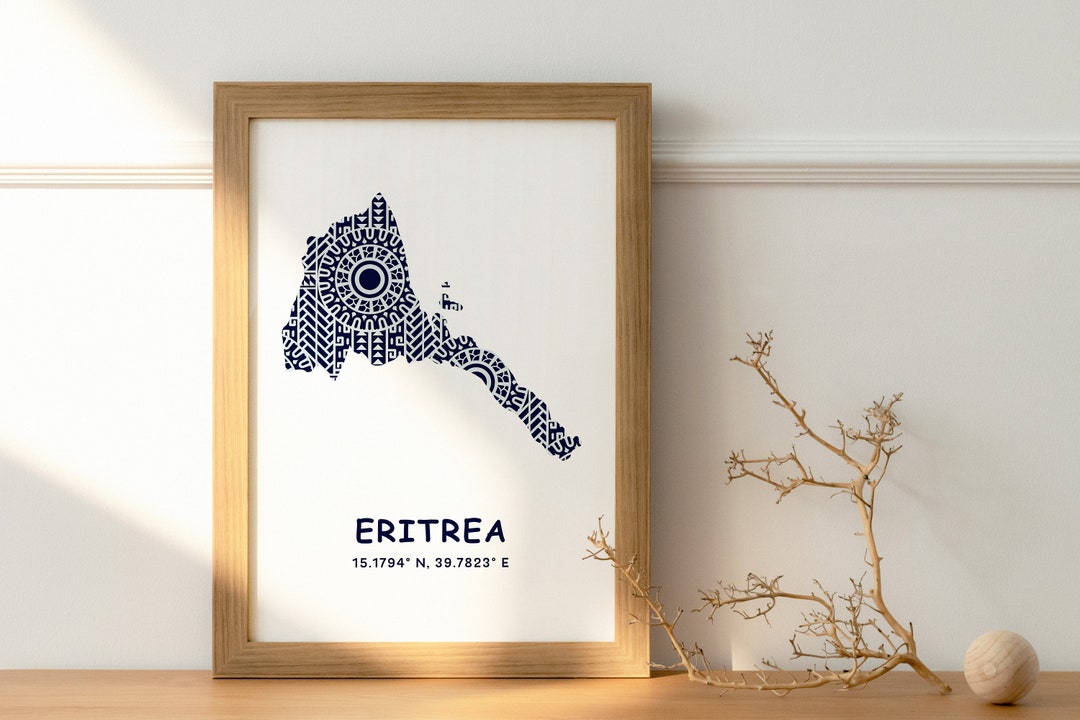 Eritrea Map Print, Eritrea Photo, Eritrea Poster, Eritrea Painting