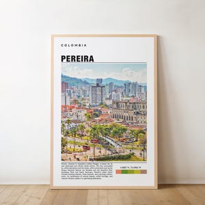 Pereira Print - Travel Poster, Colombian Art, Coffee Region, Scenic Views, Vibrant City, Andean Charm, Cultural Heritage, Lush Landscapes