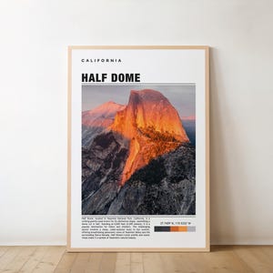 Half Dome Print - USA Poster, Travel Wall Art, Scenic Print, Yosemite National Park, Nature Decor, Mountain View, Outdoor Adventure