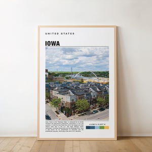 Iowa Travel Poster, Iowa Print, Iowa Wall Art, Iowa Poster, Iowa Photo, Iowa Poster Print, Iowa Map, Vintage Iowa Print, Iowa Poster Print