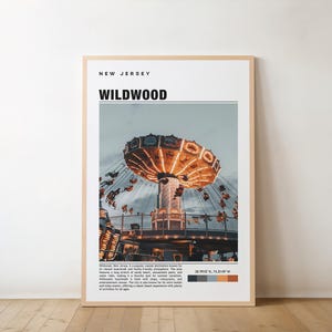 Wildwood Print - New Jersey Poster, Travel Wall Art, Coastal Print, Scenic Art, Beach Decor, Boardwalk View, Ocean Landscape, Travel Poster