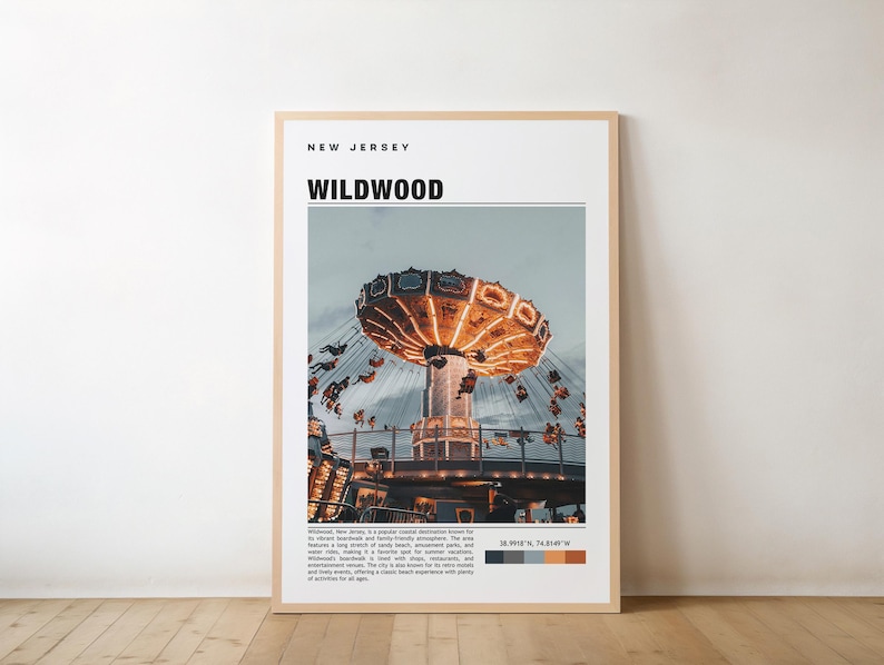 Wildwood Poster - Vintage Jersey Shore Beach Scene image 1