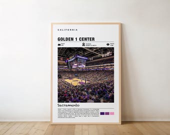 Póster del Golden 1 Center - Arte mural minimalista del Sacramento Arena