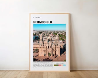 Hermosillo Print - Travel Poster, Mexican Art, Scenic Desert Views, Vibrant City, Cultural Heritage, Outdoor Adventure, Sonora Charm, Mexico