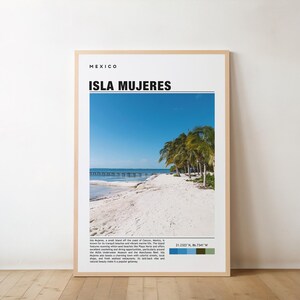 Isla Mujeres Travel Poster: Caribbean Island, Playa Norte Scene