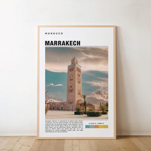 Impression du Maroc, photo du Maroc, affiche du Maroc, peinture du Maroc, oeuvre d'art du Maroc, ville du Maroc, affiche de Marrakech, cadeau du Maroc, impression de voyage