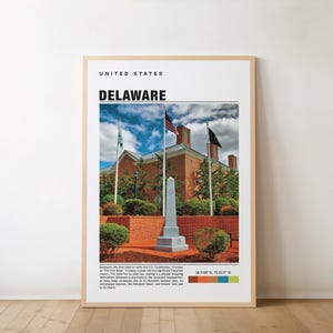 Delaware Print, Delaware Wall Art, Delaware Poster, Delaware Photo, Delaware Poster Print, Delaware Map, Delaware Travel Poster, Vintage Art