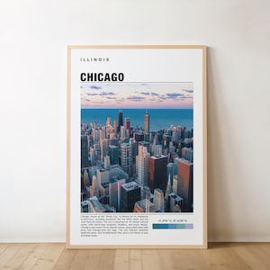 Impresión de Chicago, póster de Chicago, arte mural de Chicago, viajes a Chicago, impresión artística de Chicago, obra de arte de Chicago, foto de Chicago, impresión de Chicago, Illinois