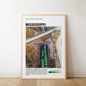 Impression Mississippi, affiche Mississippi, art mural Mississippi, voyage Mississippi, impression d'art Mississippi, oeuvre d'art Mississippi, impression Jackson
