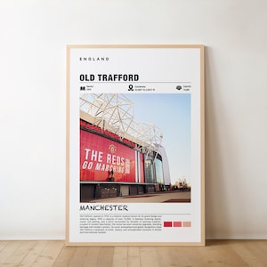 Old Trafford Print – England Poster, Manchester Views, Stadium Art, Urban Charm, Football Arena, Sports Venue, City Landmark, Manchester Art