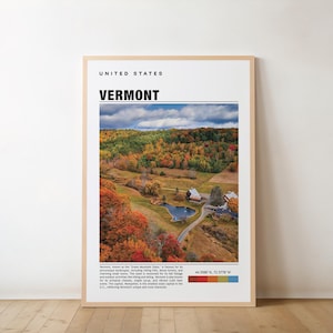 Vermont Print, Vermont Art, Vermont Photo, Vermont Poster Print, Vermont Painting, Burlington Poster, Vermont Artwork, Vermont Gift, USA Art