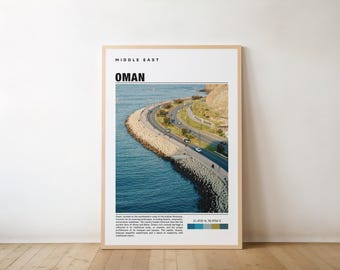 Oman Travel Poster: Muscat, Desert Landscapes, Coastal Views