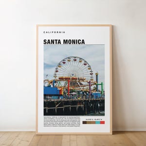 Santa Monica Print, Vintage Poster, Santa Monica Art, Santa Monica Poster, Santa Monica Photo, Santa Monica Poster Print, California Poster