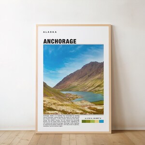 Anchorage Print - Travel Poster, Alaska Art, Scenic Mountains, Vibrant City, Wildlife Adventure, Coastal Views, Outdoor Recreation