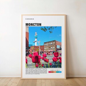 Moncton Print - Reiseposter, kanadische Kunst, Malerische Aussichten, Lebendige Stadt, Kulturelles Erbe, Outdoor Abenteuer, New Brunswick Charme, Kanada