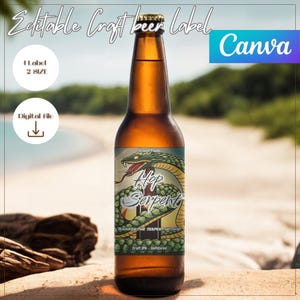 Editable Craft Beer Label, Professional Brewery Canva Template, Custom Beer Bottle Sticker, Digital Download