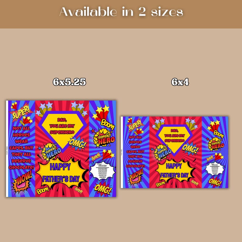 Hero Wrapper Superhero Father's Day Chocolate Wrapper: Editable Candy Bar Label ...