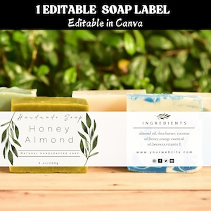 Etichette adesive per sapone personalizzabili - Modello per imballaggio sapone fatto a mano