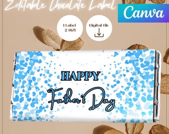 Personalized Father's Day Chocolate Bar Wrapper: Editable Candy Label (Instant Download)