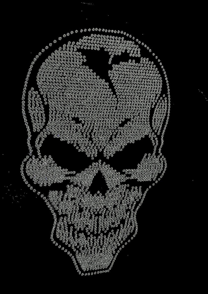 Rhinestone Skull Long-Sleeve T-Shirt