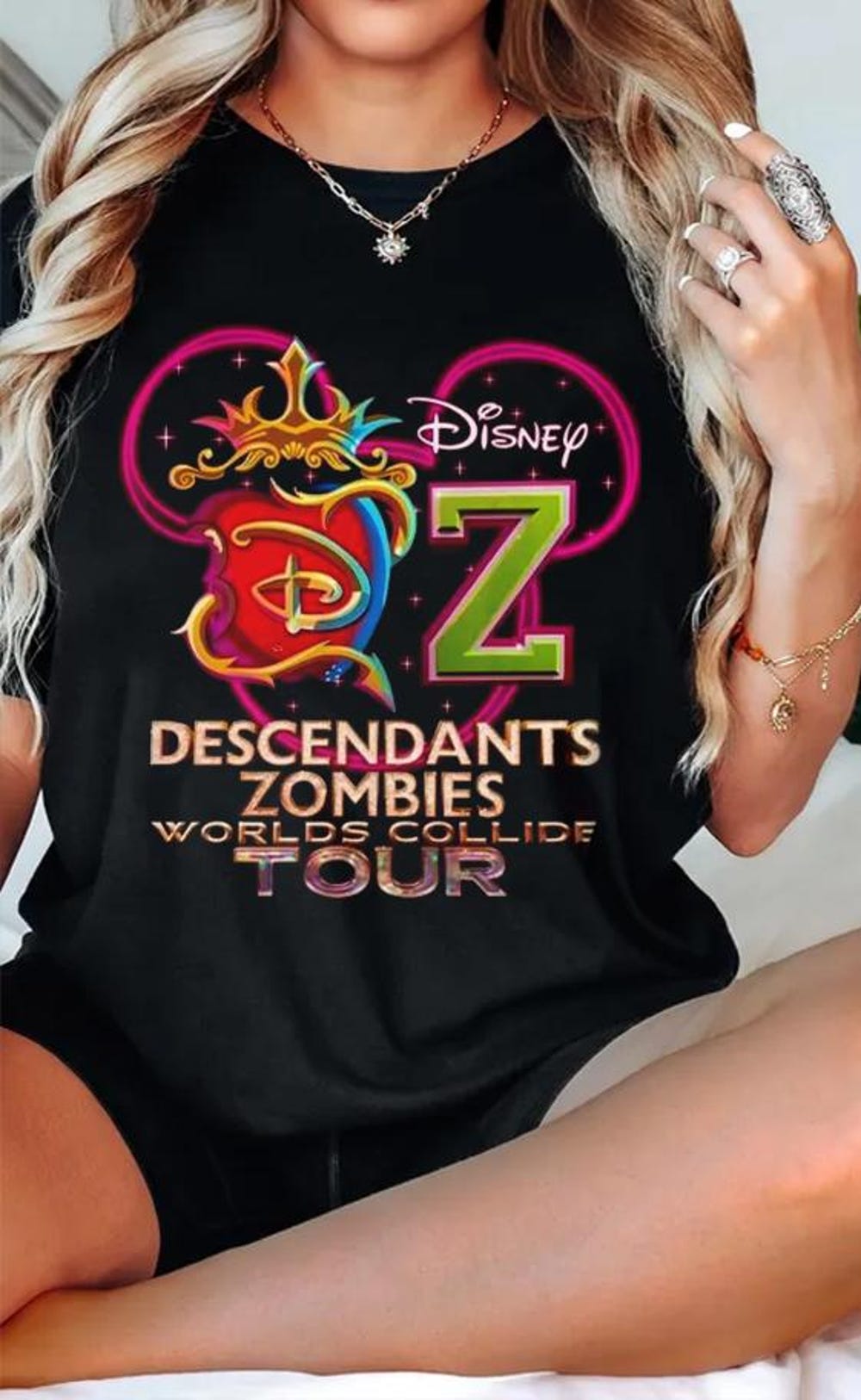 Disney Descendants Zombies World Collide Tour Logo Mickey Head T-Shirt, Disney Summer Tour Shirt, Zombies Tour Music Festival Matching Shirt Wintertee Way