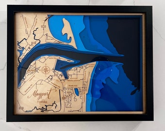 11”x14” Layered Map of Mayport Naval Station