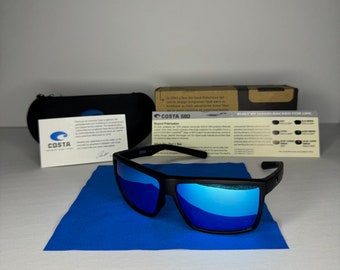 Costa Del Mar Rinconcito Sonnenbrillen - Polarisierte 580P Gläser - Schwarz / Blau
