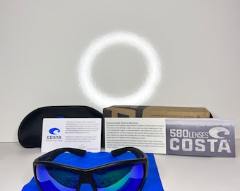 Costa Del Mar Tuna Alley Sonnenbrille – polarisierte 580P-Gläser, blau/schwarz